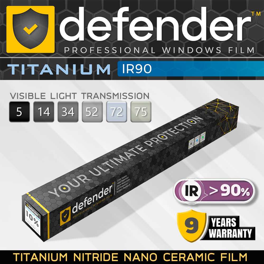 IR90 Titanium Ceramic Window Film DEFENDER