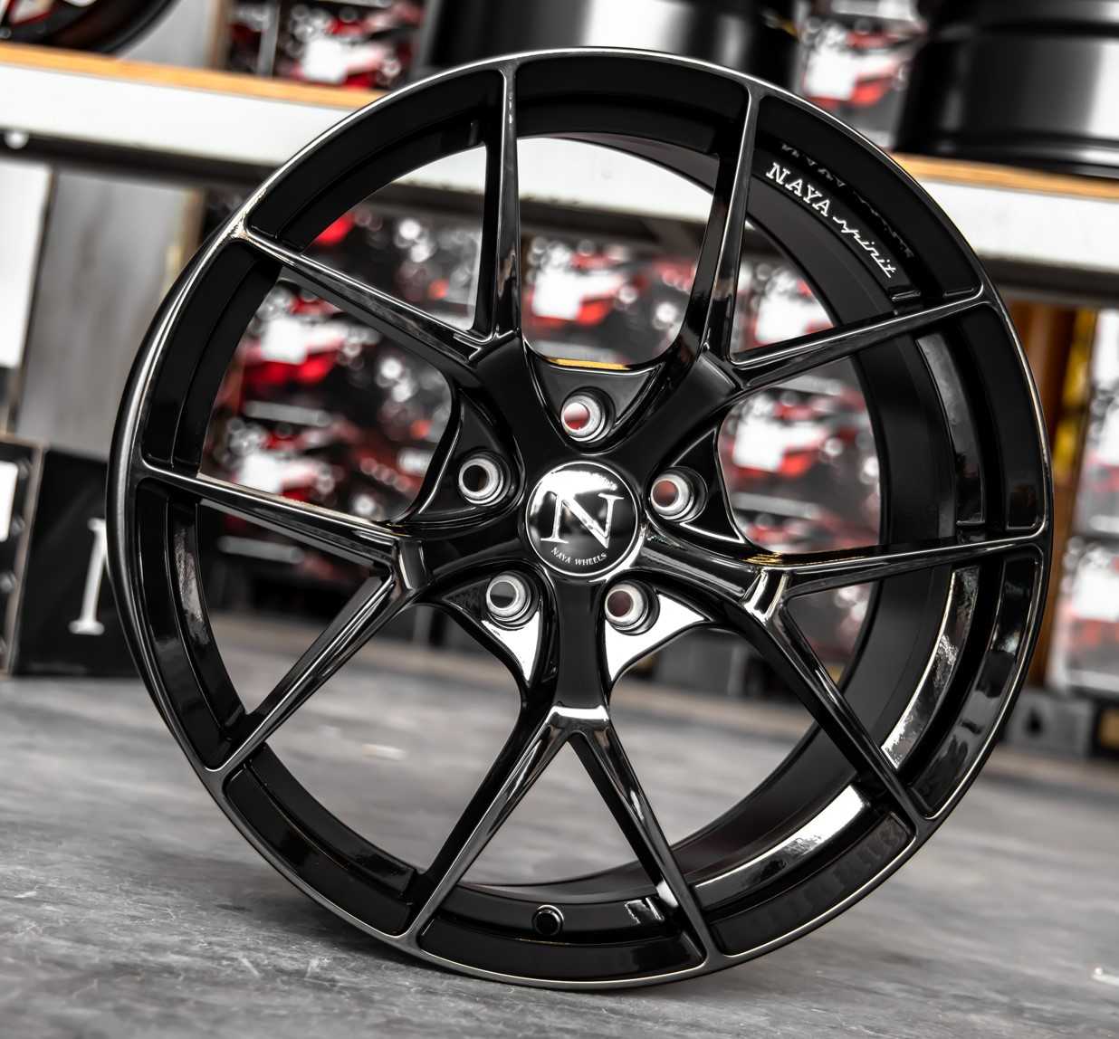 แม็กซ์ N-YA/YA109 18X8.5 5X113 ET40 CB.73.1 BLK  XZ  (สีดำทั้งวงCNCตัวหนังสือเงา)