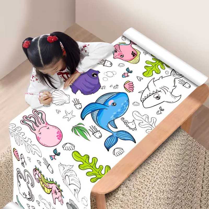 🐋ม้วนกระดาษระบายสีลายการ์ตูน !!พร้อมส่ง!!