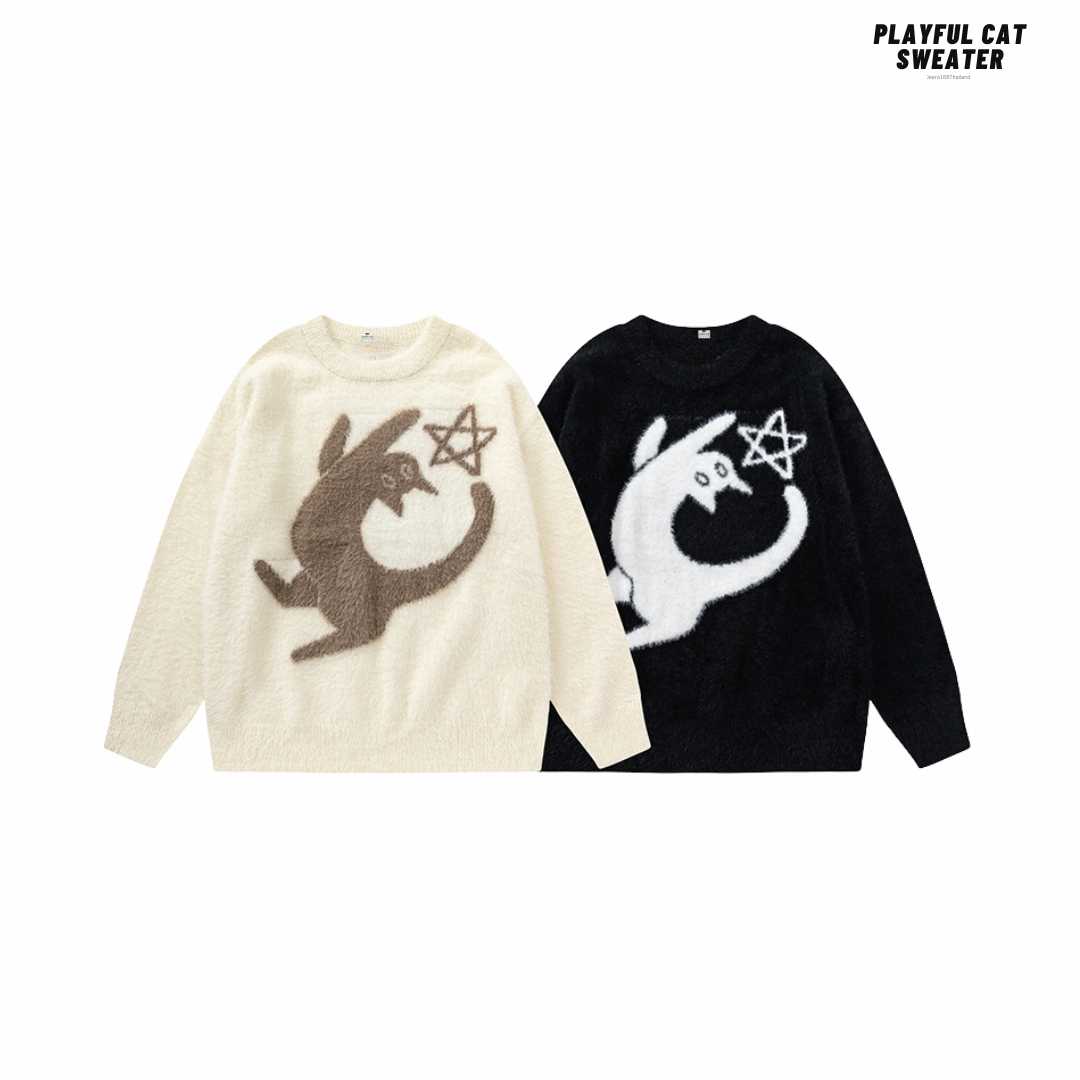 Jeera168 | Playful cat Sweater (พรีออเดอร์)