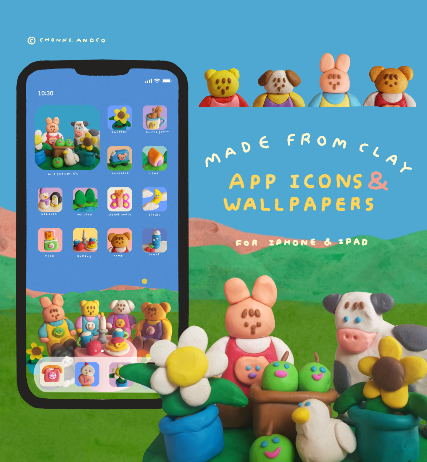Clay Icons and Wallpapers for Iphone and Ipad