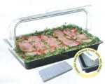ฝาครอบอะคริลิคทรงเหลี่ยมพร้อมถาด พลาสติก มีแผ่นความเย็น 005-BF-88189L-CIB