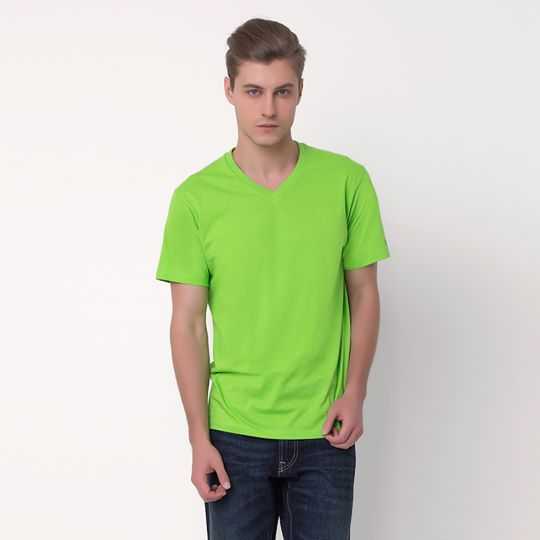 Jersey V-Neck - Chartreuse Green