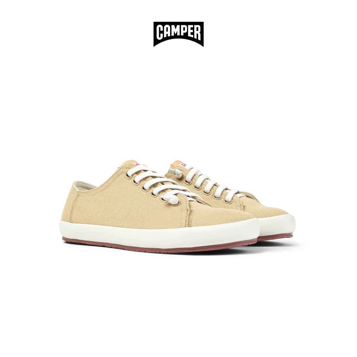 CAMPER รองเท้าผ้าใบ ผู้ชาย รุ่น Peu Rambla Vulcanizado สีเบจ ( SNK -  18869-111 )