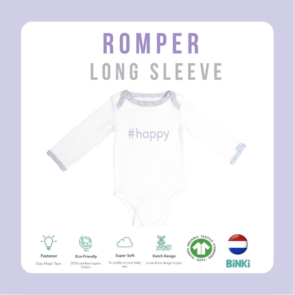 Bodysuit Longsleeve #Happy - Star White