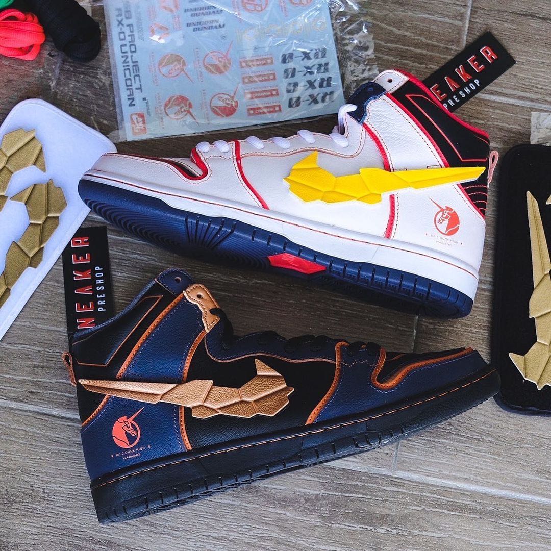 💫 ขายยก Set =  2 คู่ ☄️  Nike SB Dunk High RX-0 x Gundam  1. Unicorn Gundam White  2.Unicorn Gundam