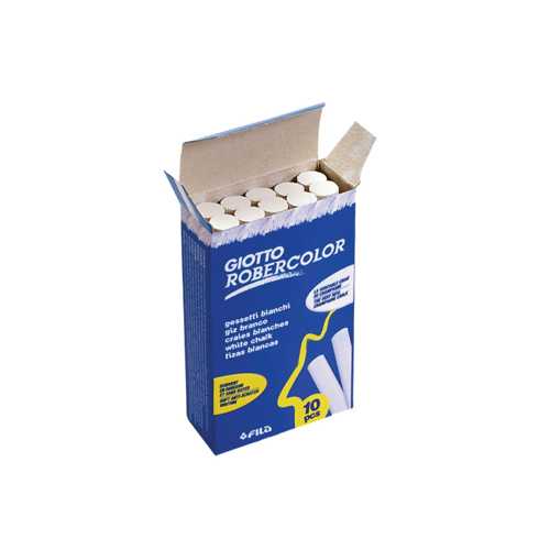 GIOTTO Box Of 10 White Dust-Free Blackboard Chalk (ชอล์คเขียนกระดานไร้ฝุ่นสีขาว 10 แท่ง) 538700
