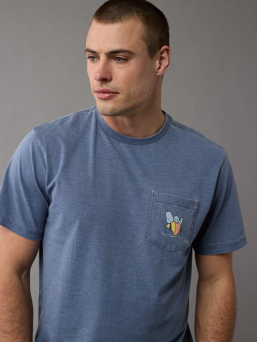 เสื้อยืด ผู้ชาย SS SNOOPY SET IN PKT TEE- CSD + BURNOUT ( 017-3916-410 )