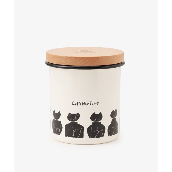 Cat's Nap Time / Enamel Canister 750ml ขวดโหลอีนาเมลแมว