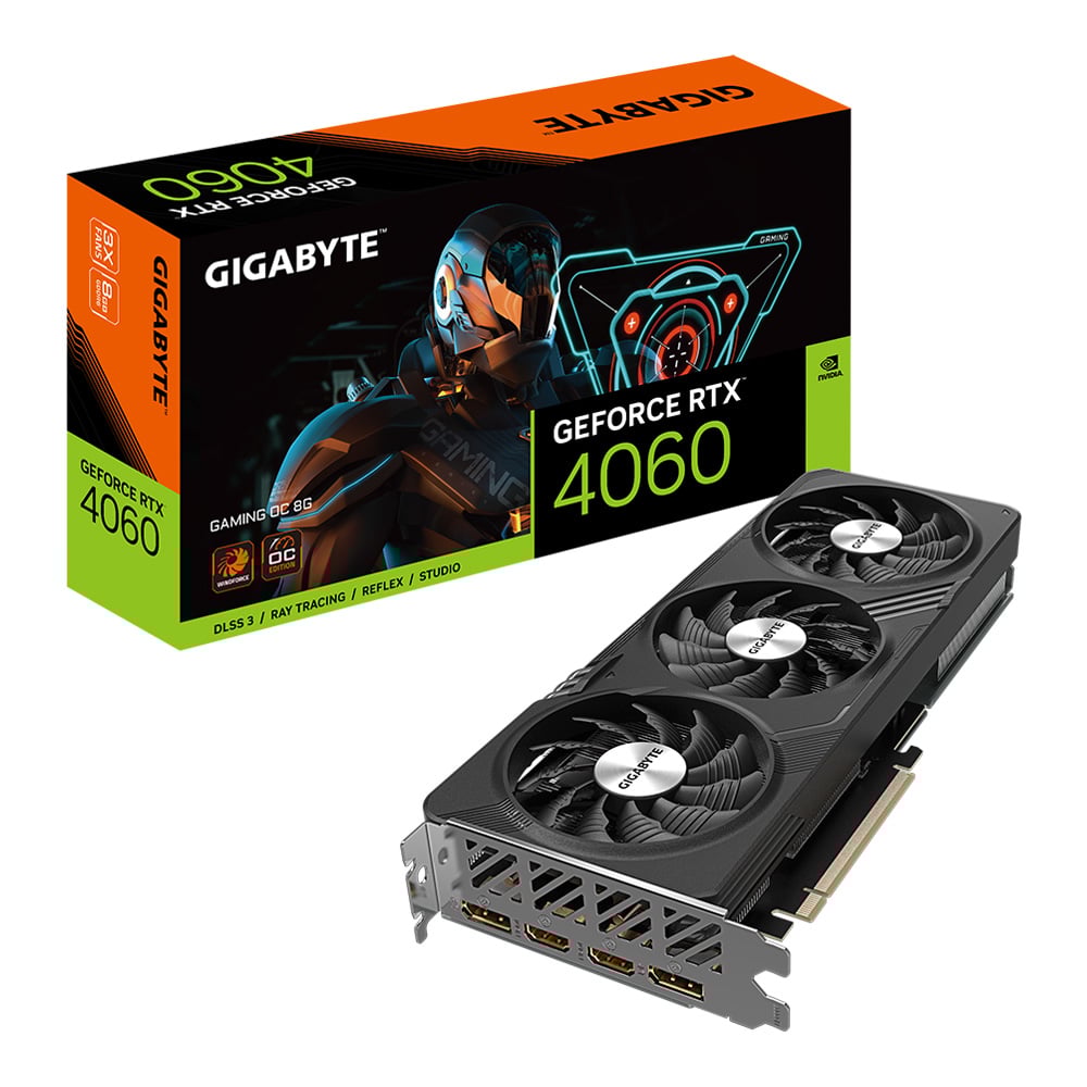 VGA (การ์ดแสดงผล) GIGABYTE GEFORCE RTX 4060 GAMING OC 8G - 8GB GDDR6 (GV-N4060GAMING OC-8GD)