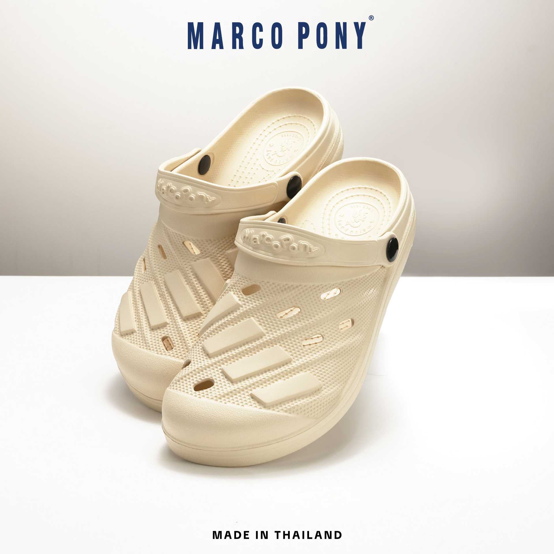 Marco Pony รุ่น MH9016 รองเท้าหัวโตผู้หญิงรัดส้นสีมินิมอล Size 36-40