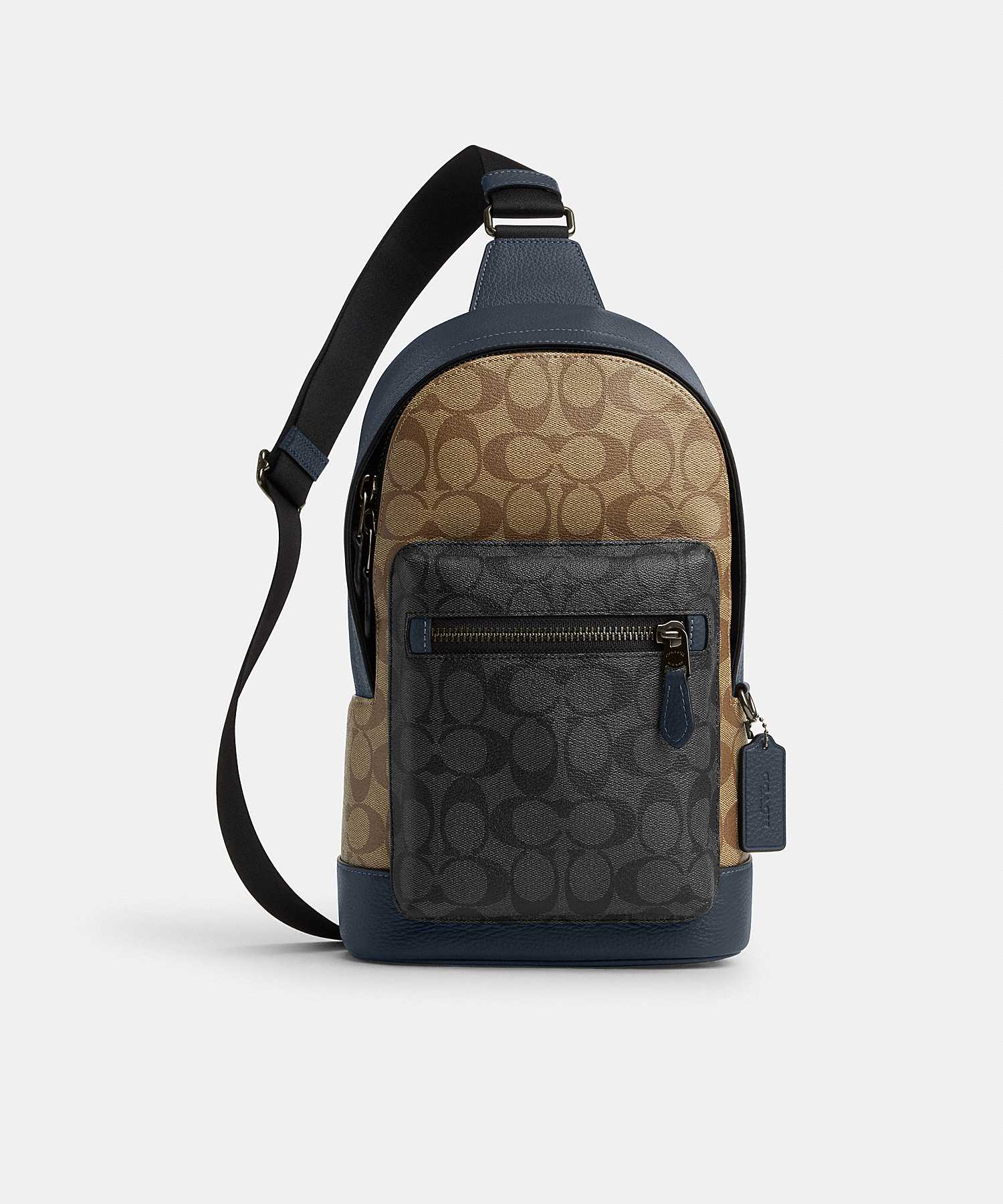 COACH WEST PACK IN COLORBLOCK WITH SIGNATURE CANVAS CT813 QBX1V