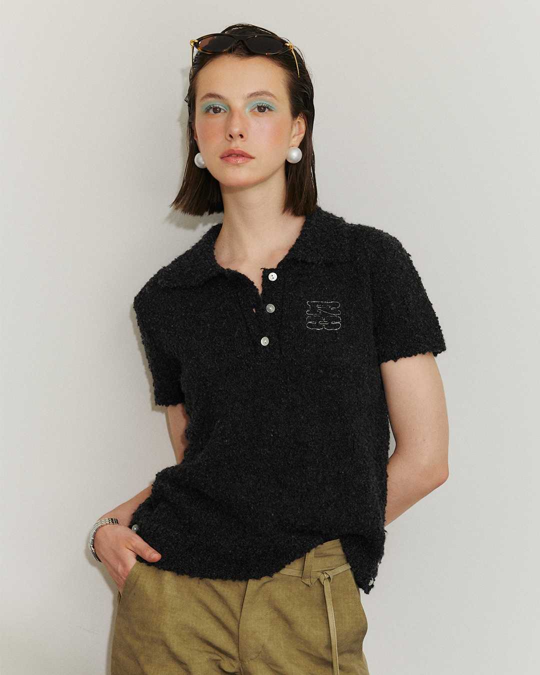 RYA RR Texture Polo เสื้อโปโล ผ้านิต ทอ คอปก ลายทาง