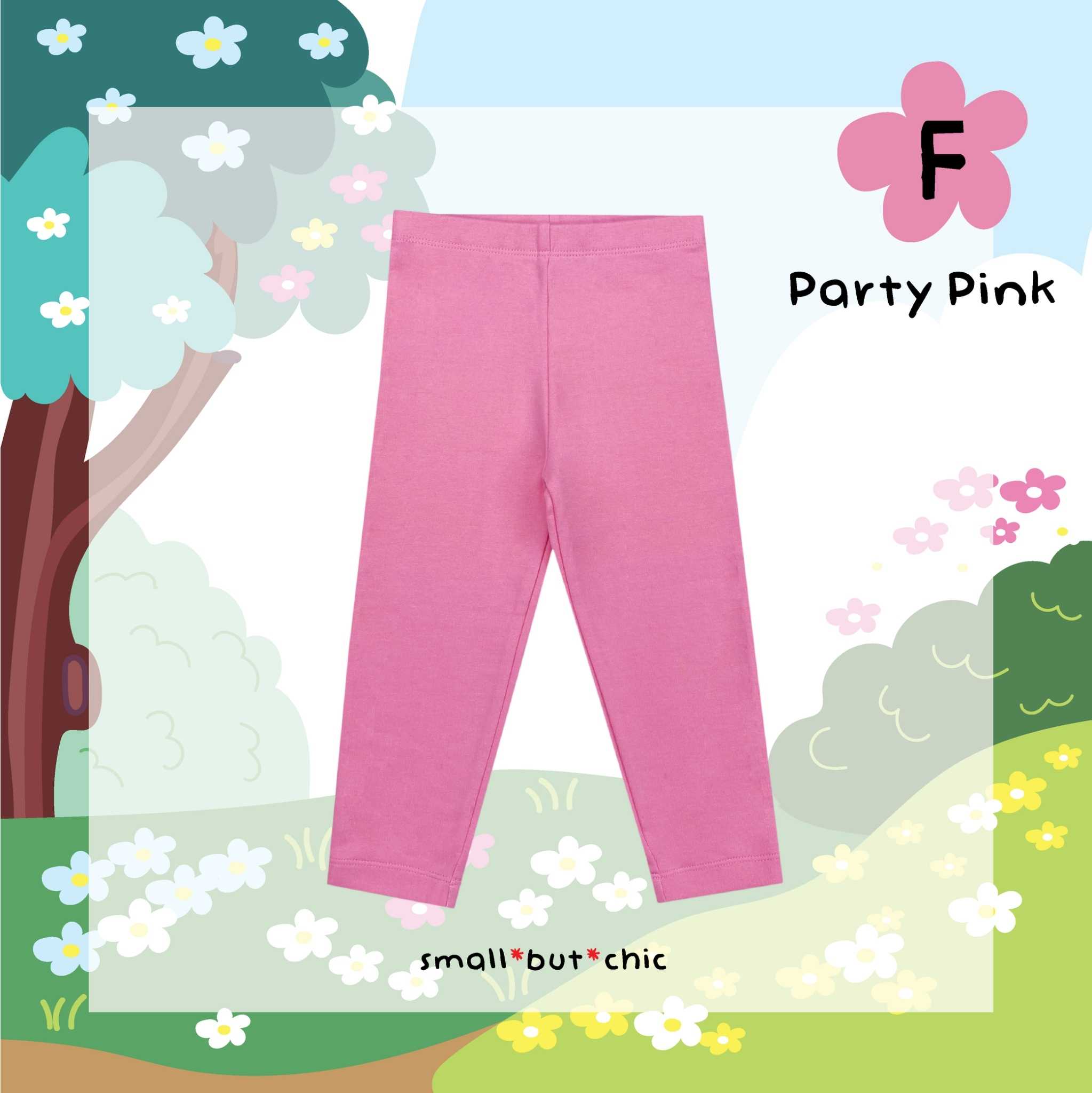 French Terry เลกกิ้งขายาวสีชมพู(LG-066F)