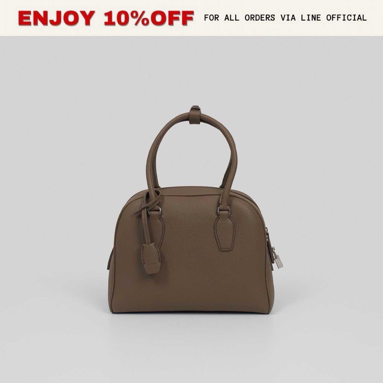 NEW! THE ROW India 10.00 Calfskin Leather สี Smoked Taupe SHW | Bag
