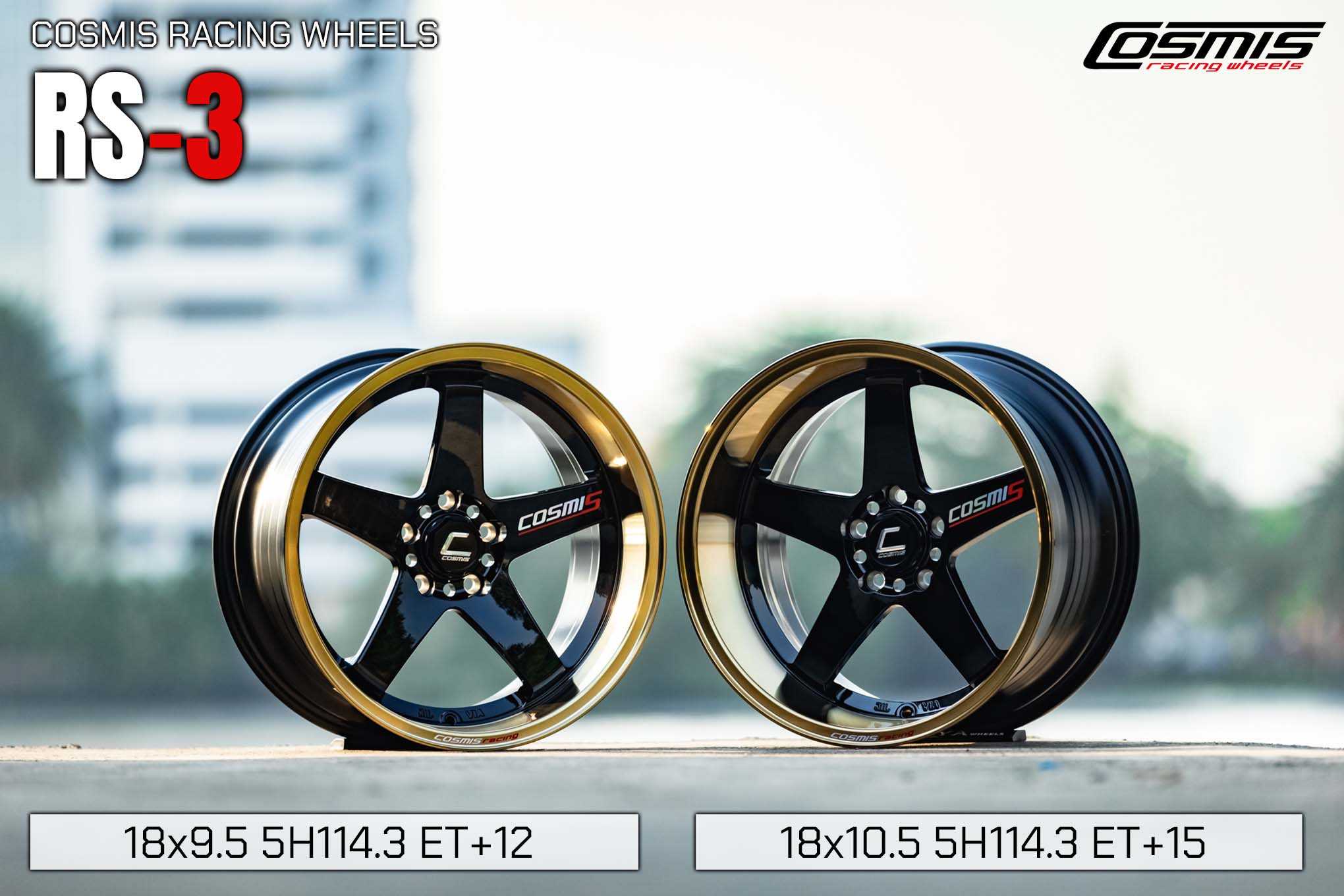 แม็กซ์ RS3(YA9949) 18X10.5 5X114.3 ET15 CB.73.1 B-LPTG+PLATE  (สีดำ+ขอบไดร์ทอง+เพลท)