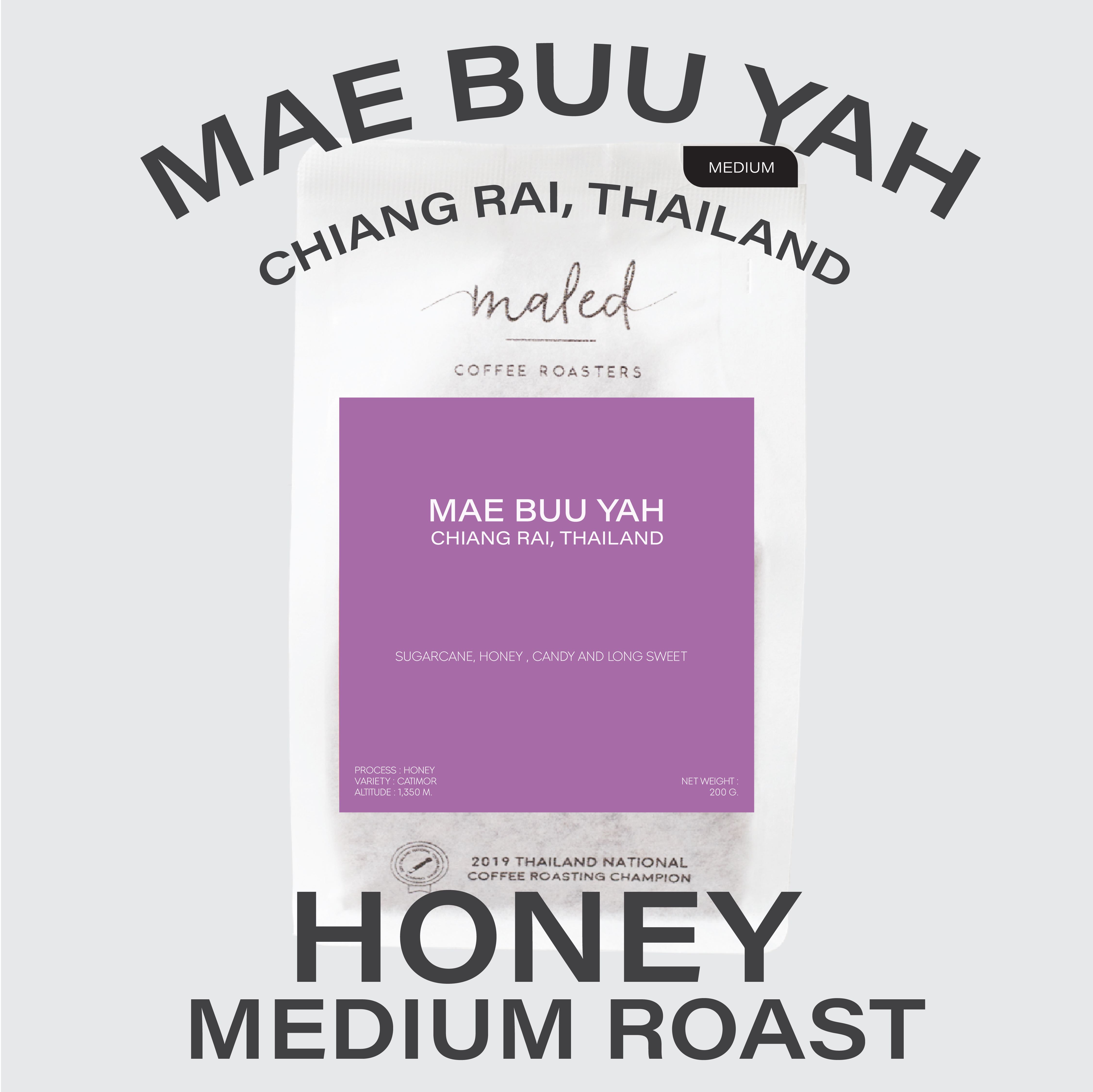 เมล็ดกาแฟ MAE BUU YAH, Chiang Rai (Honey), MEDIUM