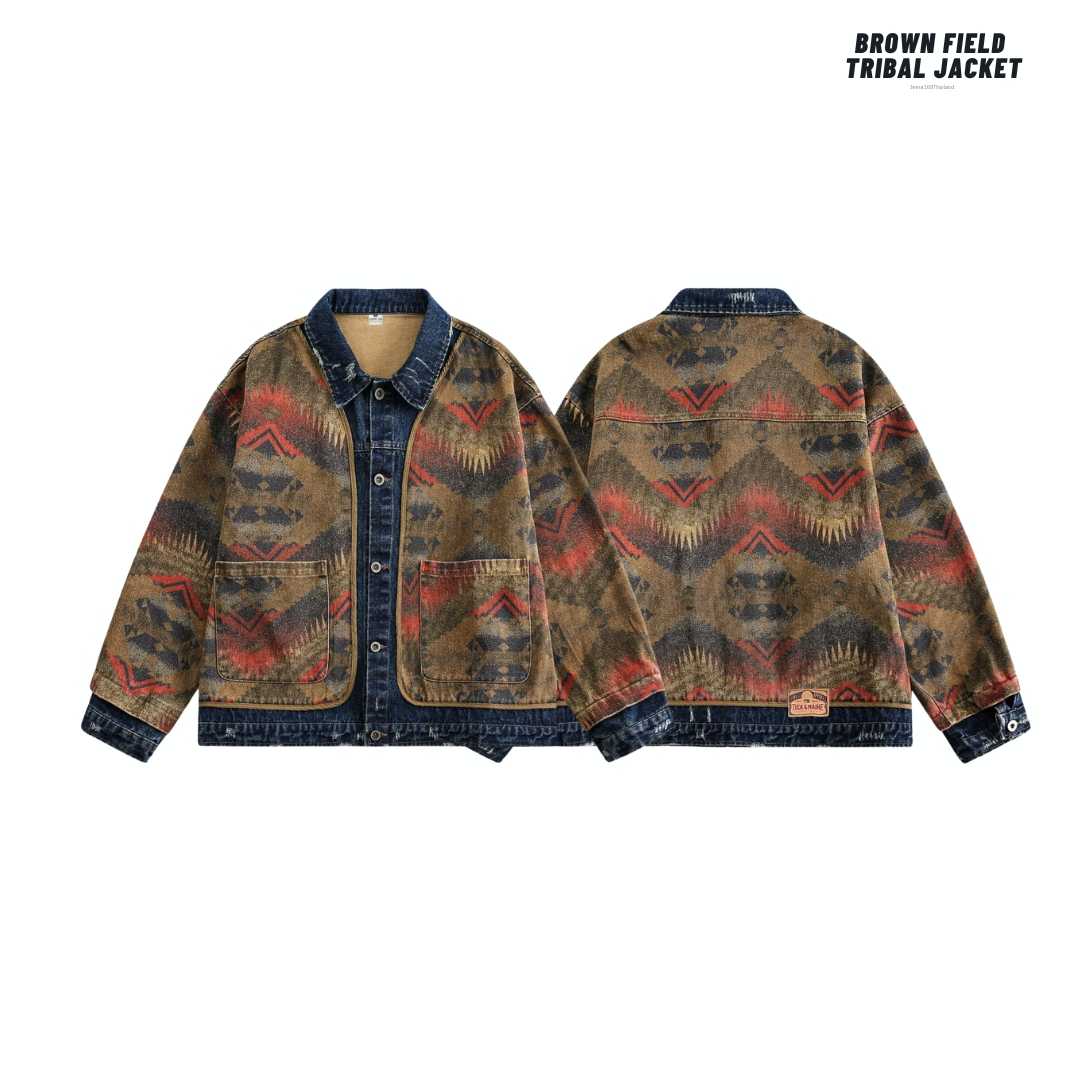 (พร้อมส่ง) Jeera168 | Brown Field  Tribal Jacket