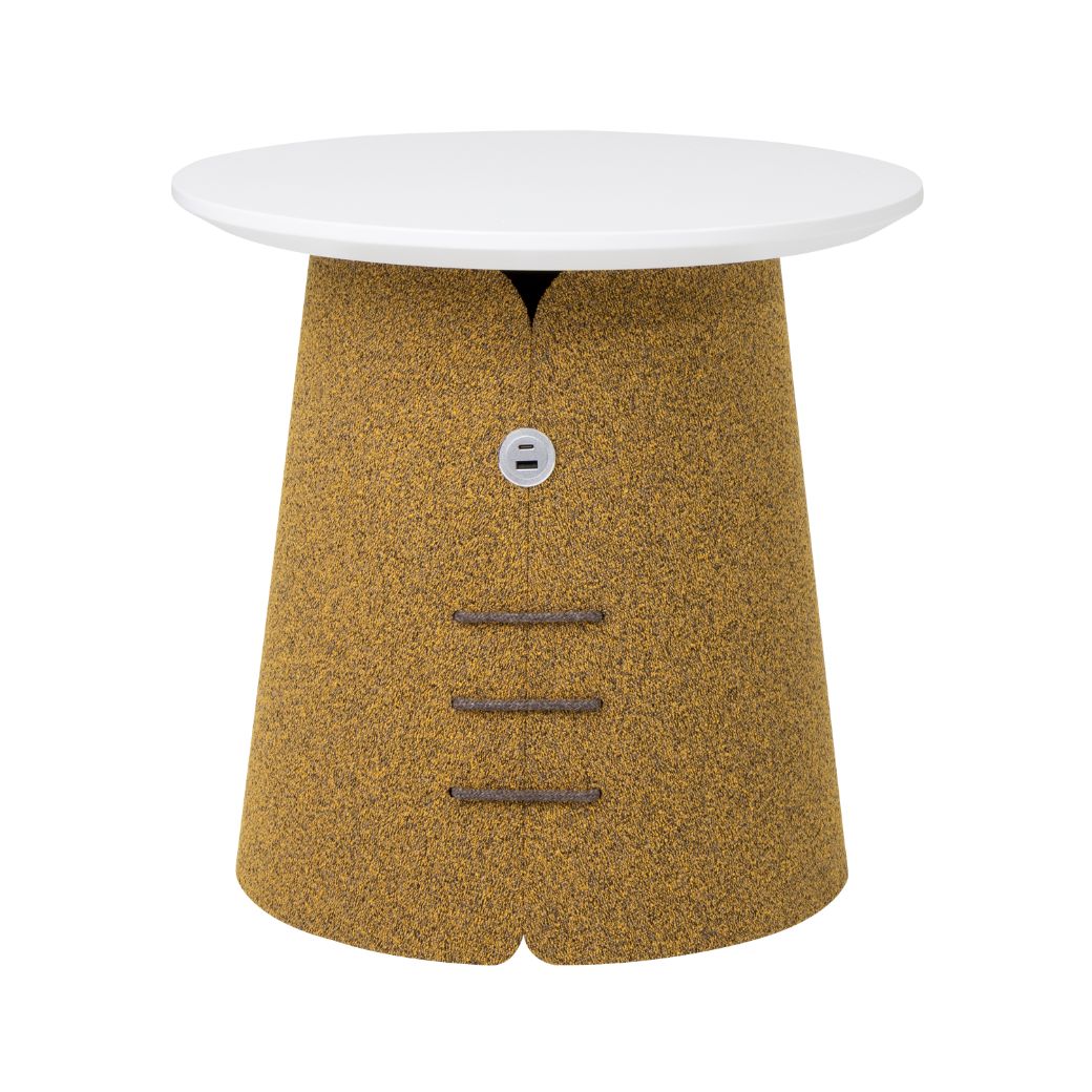 Modernform โต๊ะกลม ARCHINI รุ่น COLLAR-TB03 พร้อมช่อง USB ฐานเหล็กหุ้มผ้า ขนาด H45 x D45 x W42.5 cm