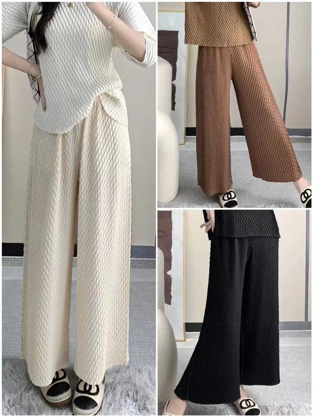 Pleatbynisa A541 กางเกงอัดพลีท เนื้อผ้าPolyester100%