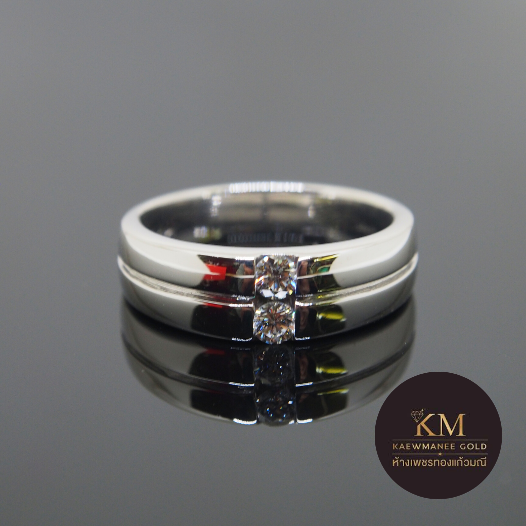 แหวนเพชร Double line DimondForever Collection (White Gold)