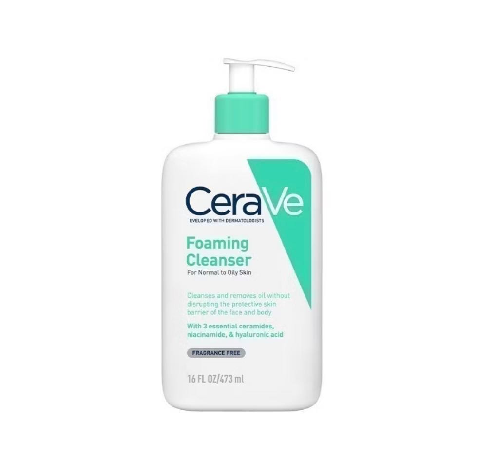 Cerave Foaming Cleanser โฟมทำความสะอาดผิวหน้าและผิวกายสำหรับผิวมัน 473ml.