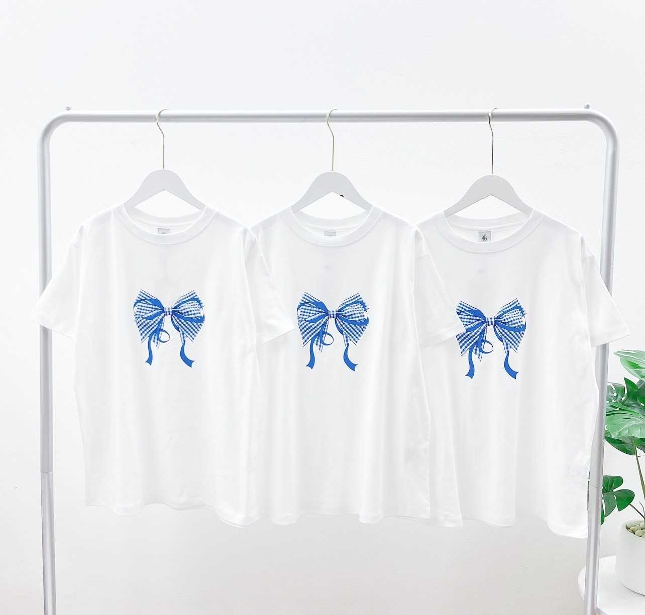Ronron DOUBLE RIBBON BASIC SHIRT WHITE BLUE