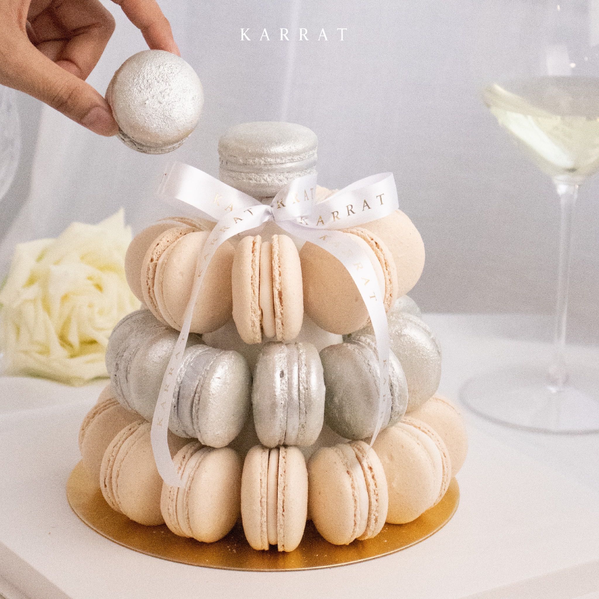 Mini Macarons Tower Silver 