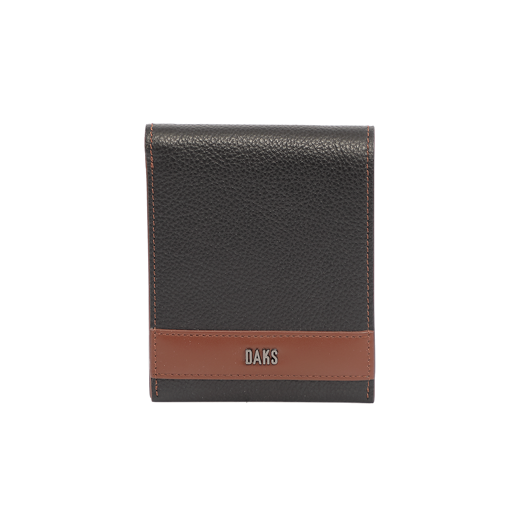 กระเป๋าสตางค์หนังแท้ พับสั้น 8 การ์ด สีดำ  (GWAA501S4BLMN)