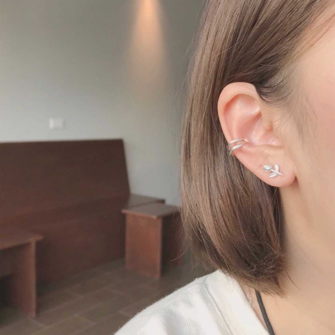 winterwinter silver925 jewelry : ต่างหูเงินแท้ ดอกทิวลิป สไตล์เกาหลี