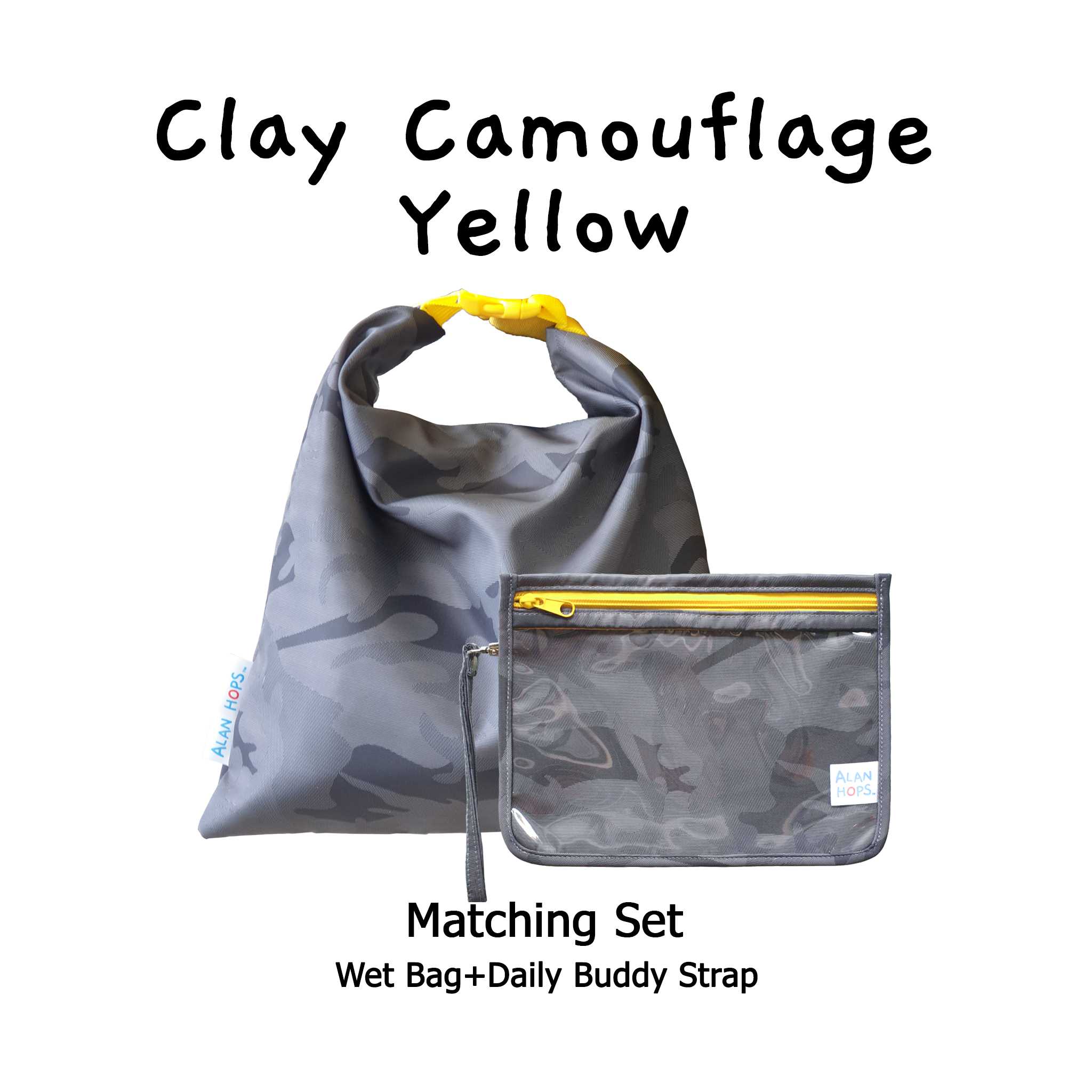 Set : Clay Camouflage - Yellow (Wet bag + Daily Buddy Strap)