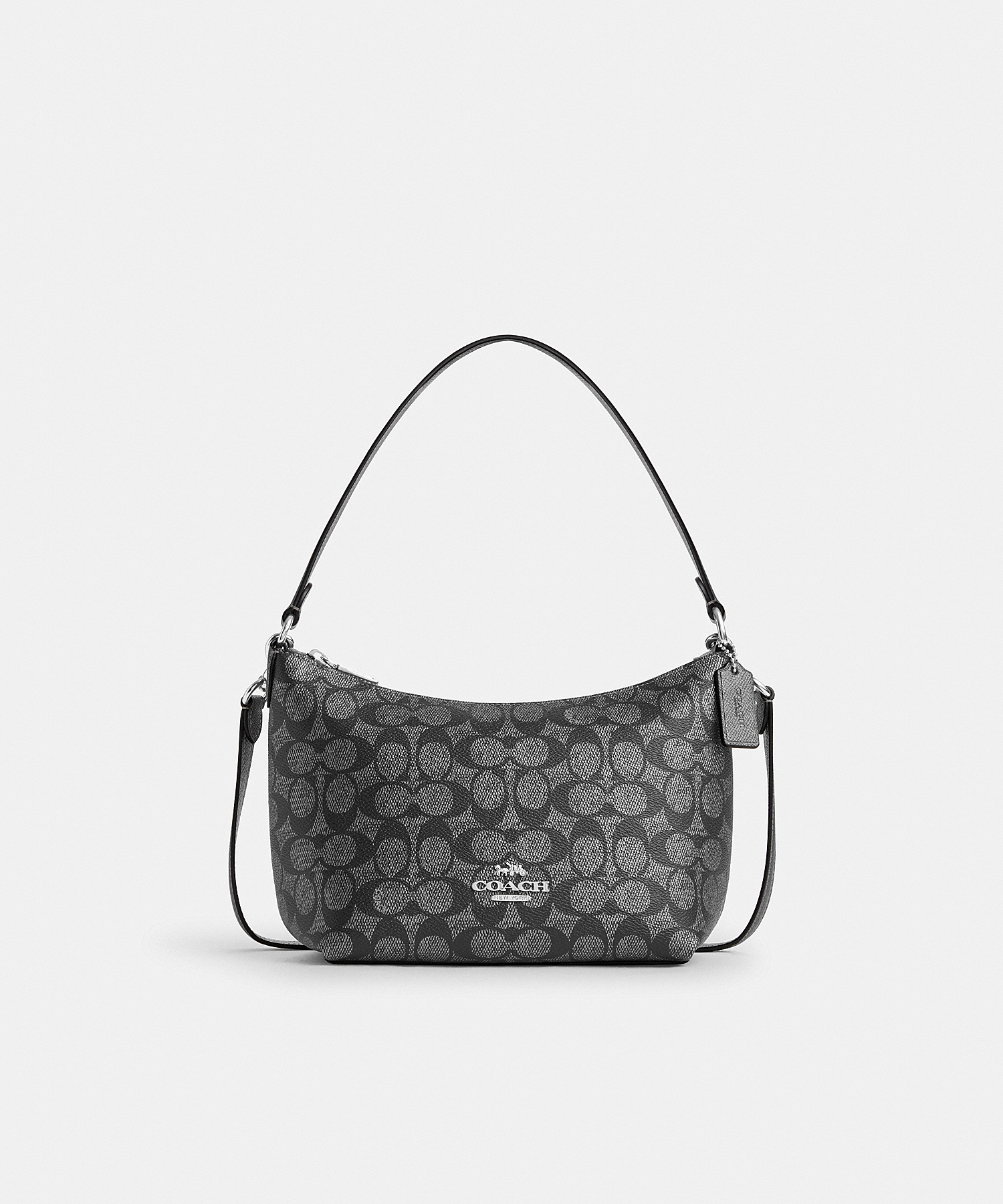 COACH ZIP TOP SHOULDER BAG IN SIGNATURE CANVAS CW391 SV/NI