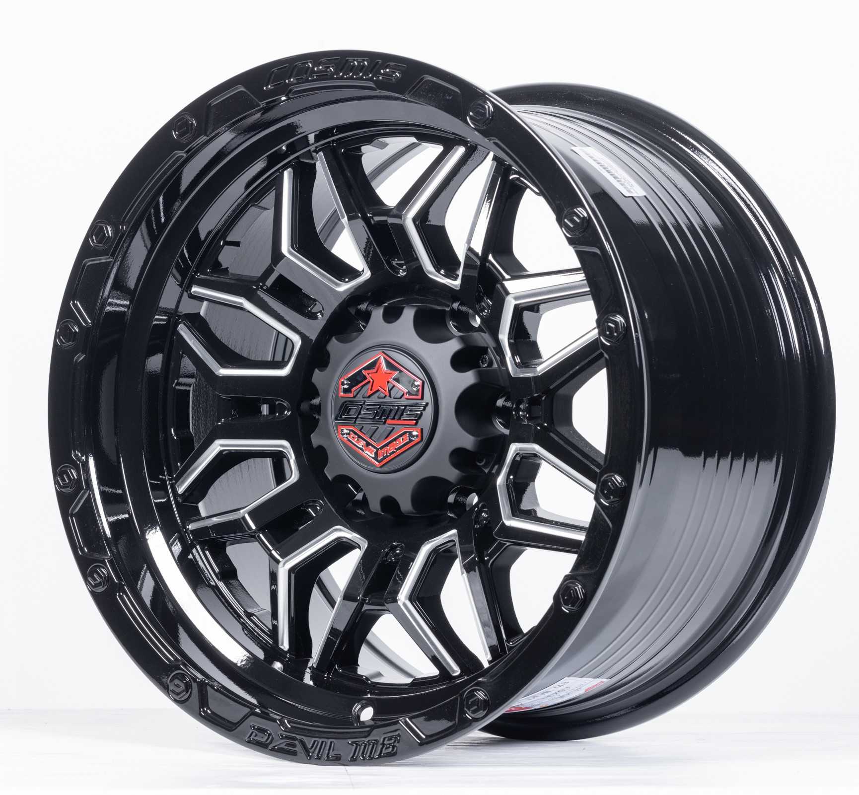 แม็กซ์ DEVIL-M8(YA9987) 16X9.0 6X139.7 ET0 CB.106 BLK-W  สีดำCNCข้างก้าน)