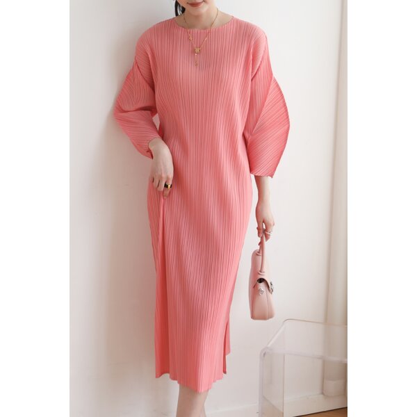 2MUAY รุ่น GJO8848 เดรสพลีทคุณภาพ LONG SLEEVE PLEATED DRESS 8 สี FREE SIZE