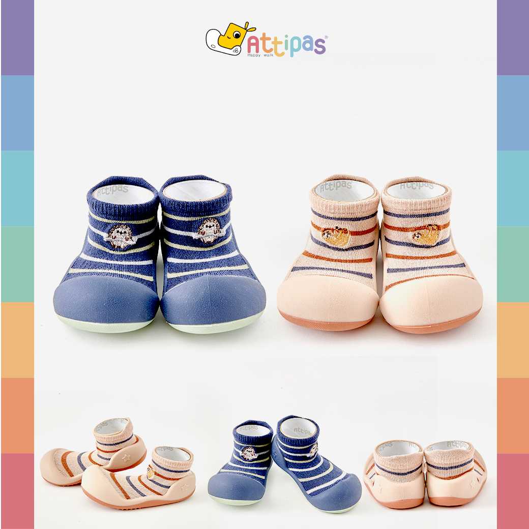 รองเท้าหัดเดิน Attipas - รุ่น Hedgehog [สี Beige,Navy ] [รุ่นPremium]