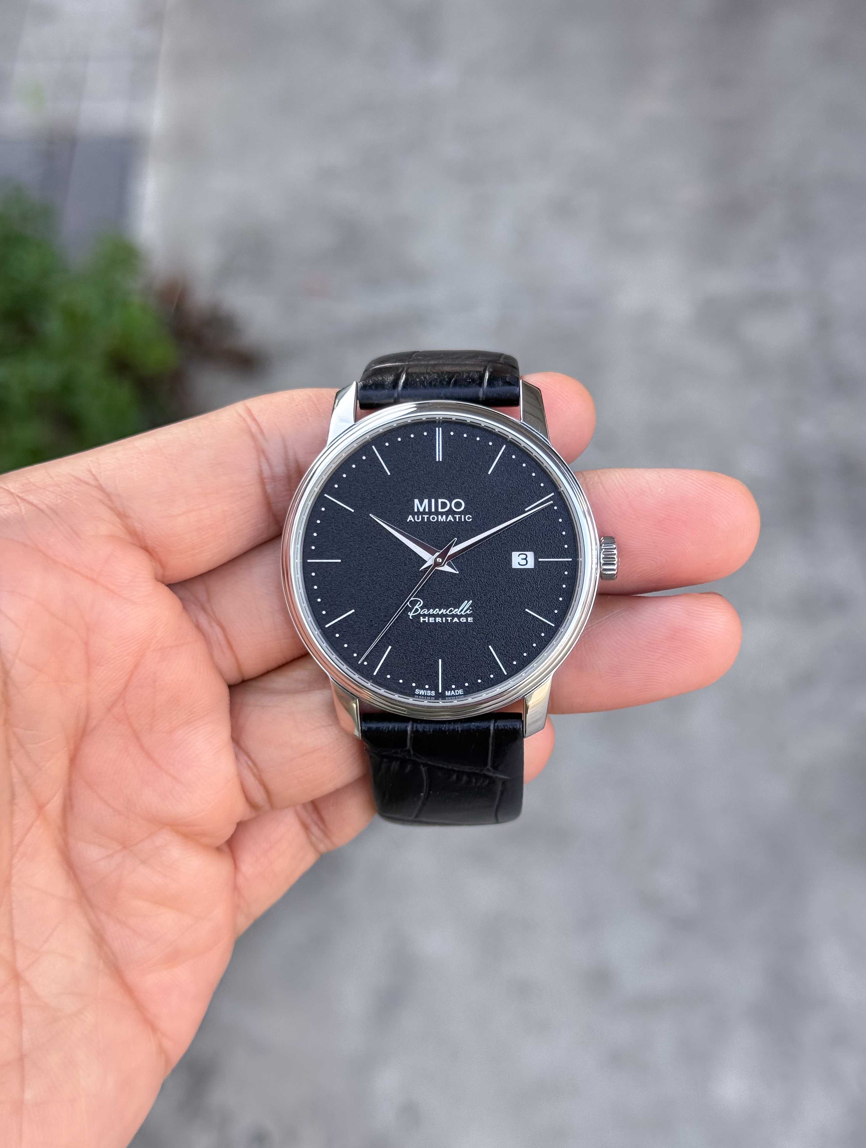 Mido Baroncelli Heritage Automatic King Size หน้าดำ