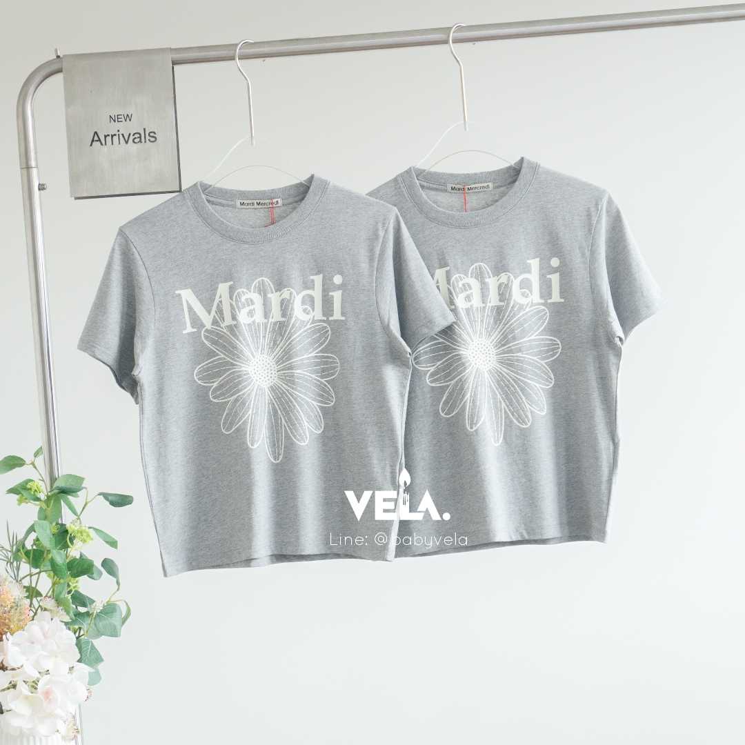 Mardi Slim T-Shirt Flowermardi (Grey Ivory)