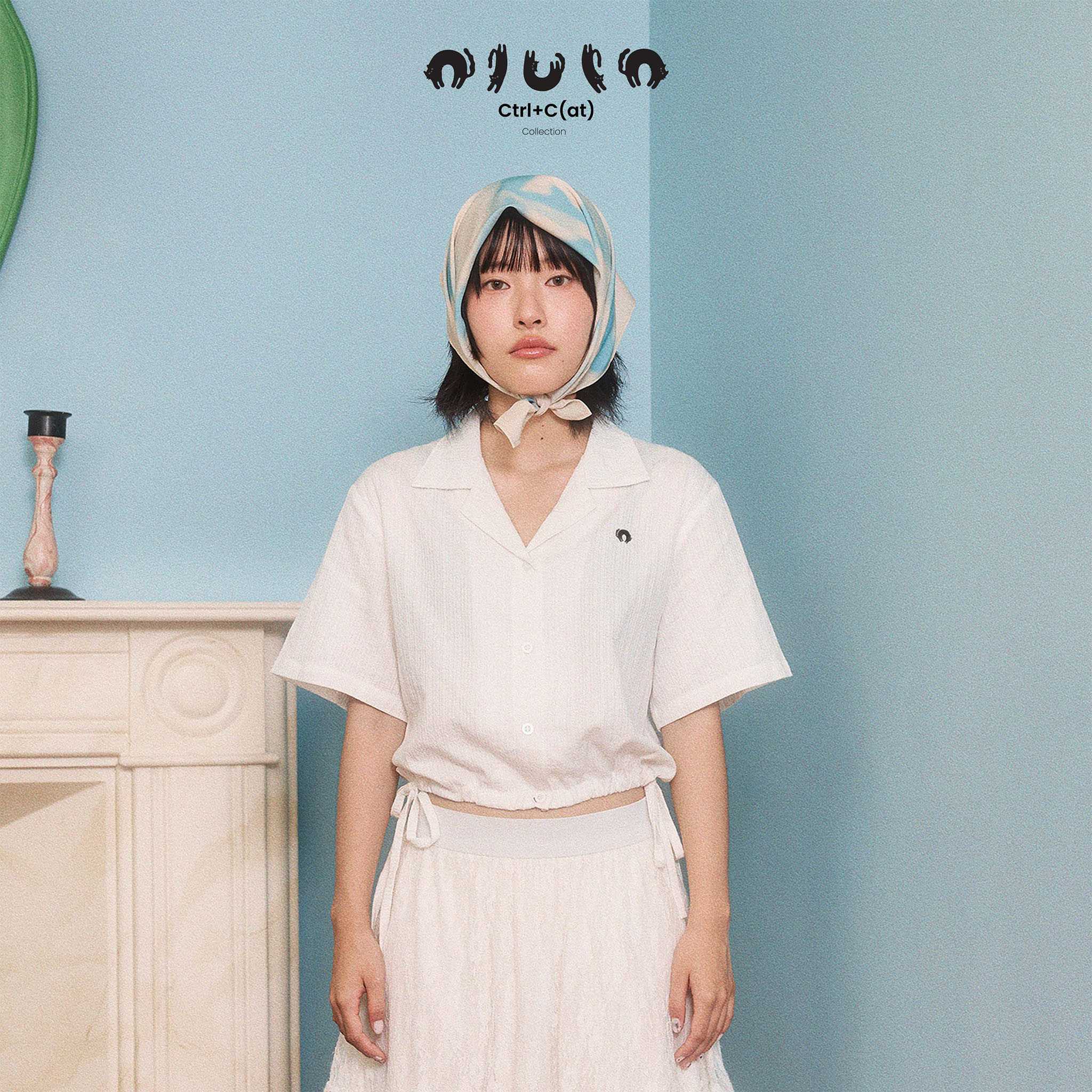 olulo Ctrl+C(at) - Cropped Drawstring Waist Shirt เสื้อเชิ้ตครอปผูกเอว(Free!Arm Patchจนกว่าของจะหมด)