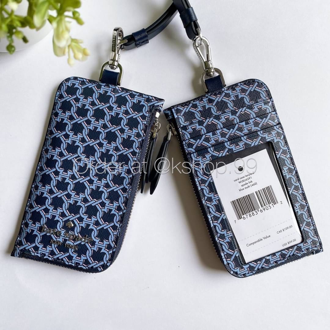 kate spade - spade link card case lanyard