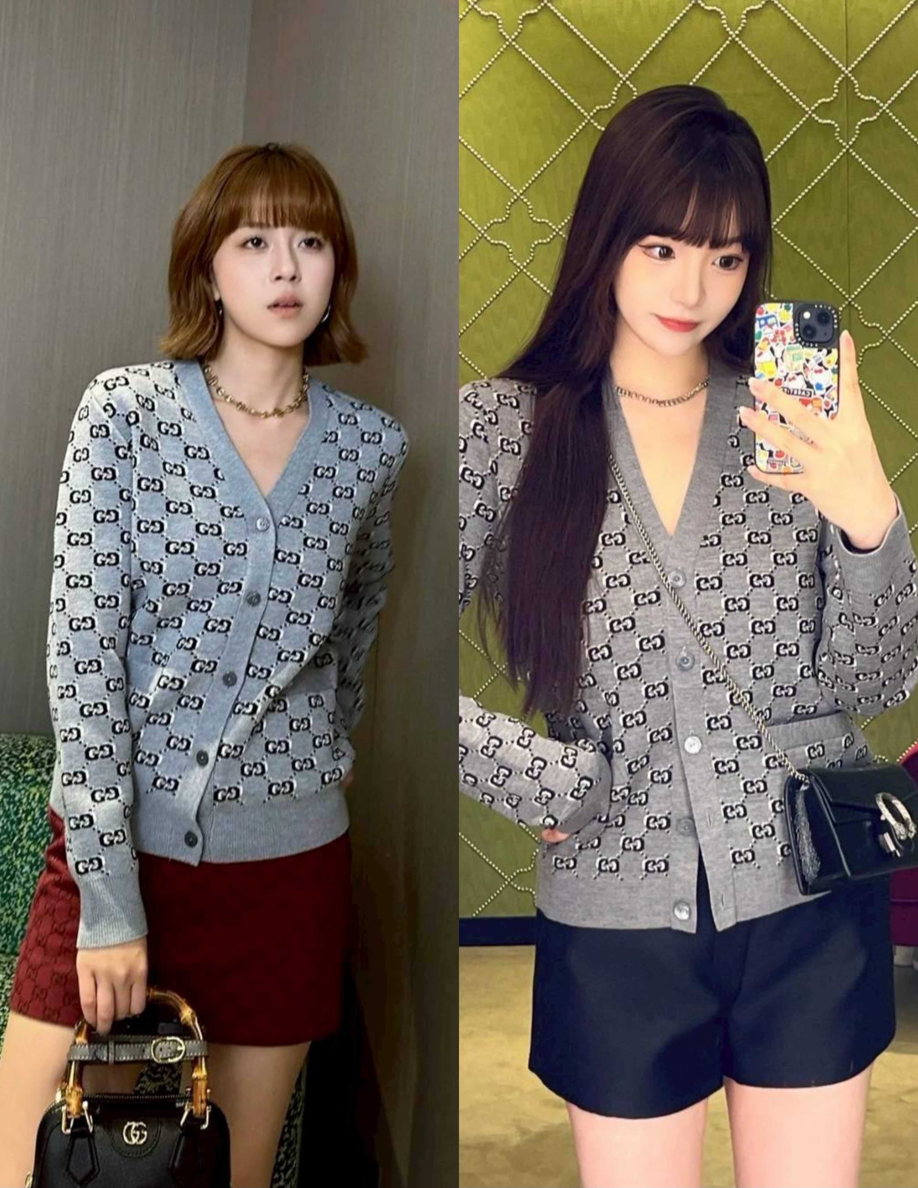 ( SALE ) KNITTED CARDIGAN WITH GG SHADOW