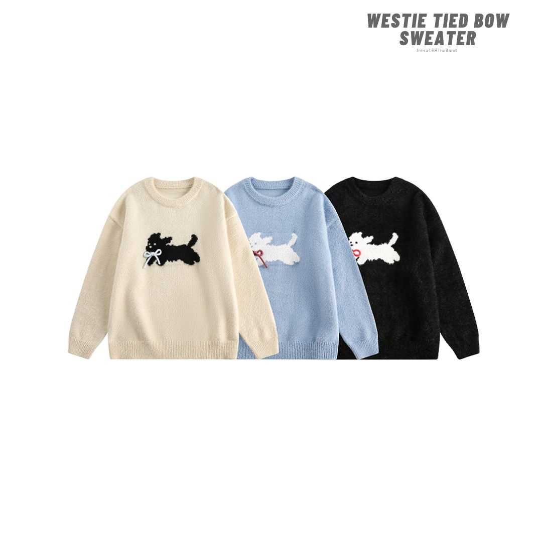 (พร้อมส่ง) Jeera168 | Westie tied Bow Sweater