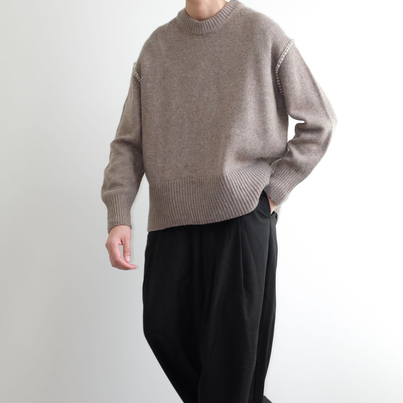 SEASON REASON  Cropped Knits Cotton Oversized SweatTees