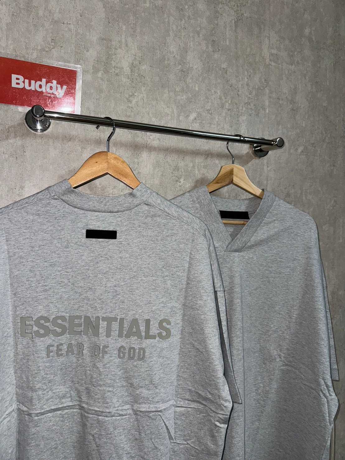 ESSENTIALS Gray V-Neck T-Shirt