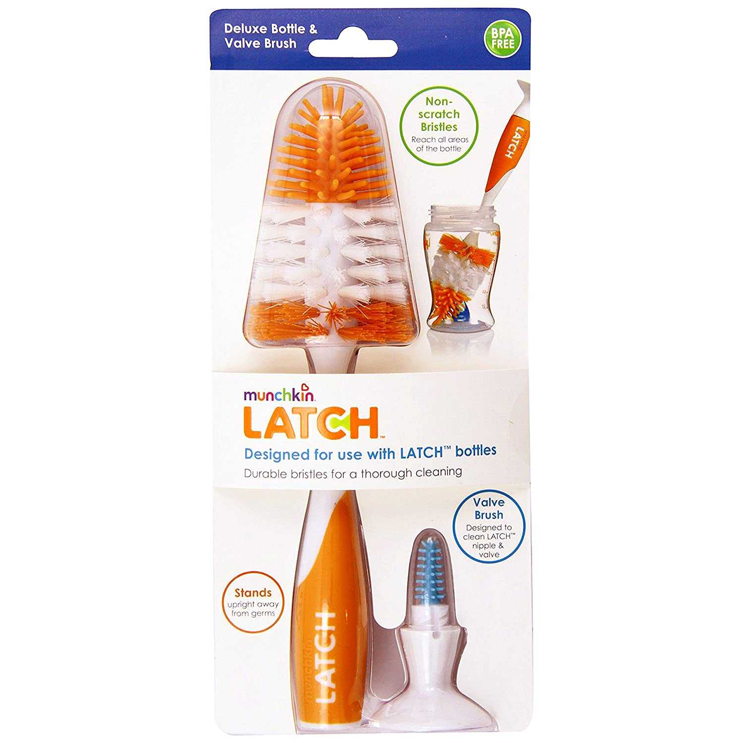 #แปรงล้างขวด Munchkin : MNK43545 LATCH Deluxe Bottle & Valve Brush