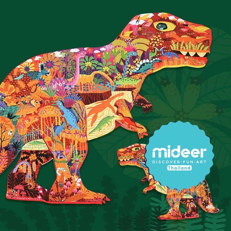 Mideer มิเดียร์ Huge animal-shaped puzzle dinosaur world จิ๊กซอว์รูปไดโนเสาร์ขนาดใหญ่