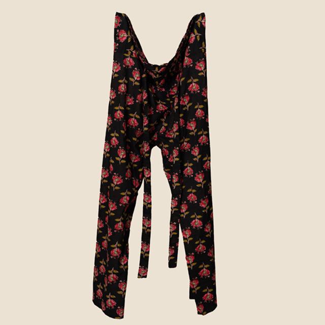 Black Hibicus Wrap Pants