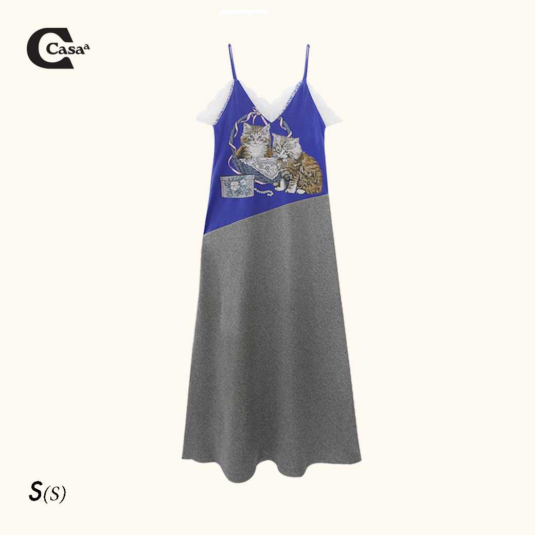 LACE TRIMMED DRESS (REWORK) S SHORT