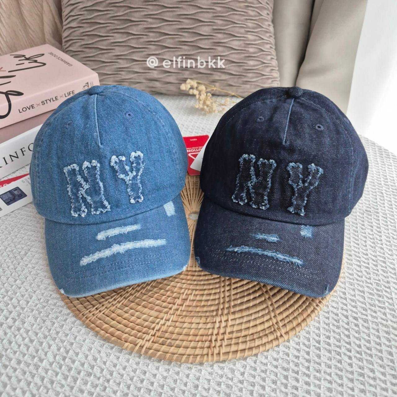💥รุ่นใหม่💥 MLB Coopers Denim Cap  หมวกแก๊ปยีนส์ สียีนส์อ่อน สียีนส์เข้ม