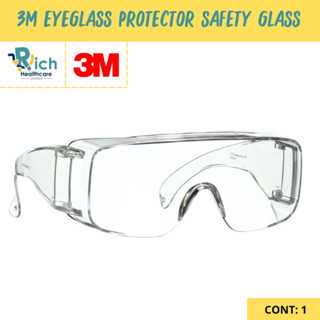 3M แว่นนิรภัยครอบแว่นสายตา เลนส์ใส Safety Eyewear UV Protection 99.9%