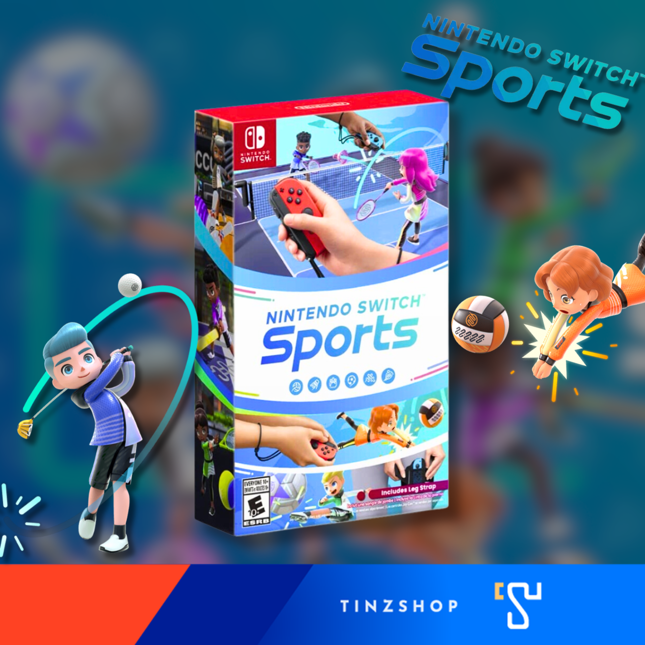 [ขายดี] Nintendo Switch Game Sports  พร้อมกับ สายรัดขา มีให้ในกล่อง Zone Asia / English